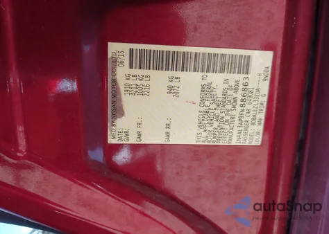 2015 Nissan Altima 2.5/S/Sv/Sl from USA, damaged, VIN 1N4AL3AP9FN886863